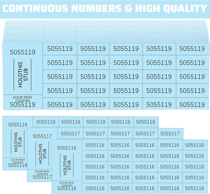 Kosiz 504 Sheets 25 Bid Raffle Ticket with Different Numbers Per Sheet Chinese Auction Tickets for Events Church Basket Auction Silent (Light Blue)