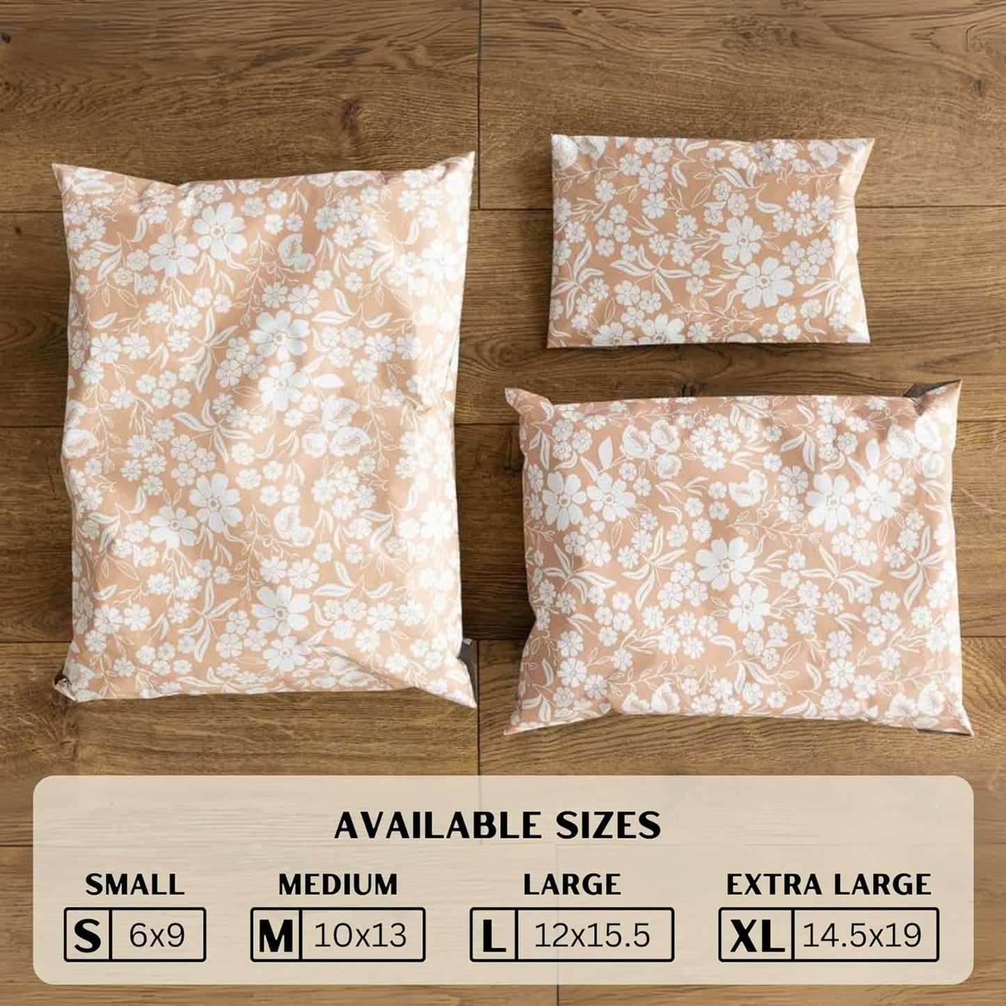 Poly Mailers 10x13 Inch 100 Pack Medium Shipping Bags Strong Thick Mailing Envelopes | Self Sealing Adhesive | Waterproof & Tear Proof | Small Business Packaging for Clothing - Floral Dusty Pink