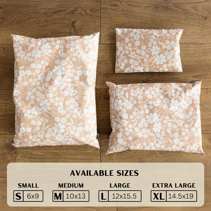 Poly Mailers 10x13 Inch 100 Pack Medium Shipping Bags Strong Thick Mailing Envelopes | Self Sealing Adhesive | Waterproof & Tear Proof | Small Business Packaging for Clothing - Floral Dusty Pink