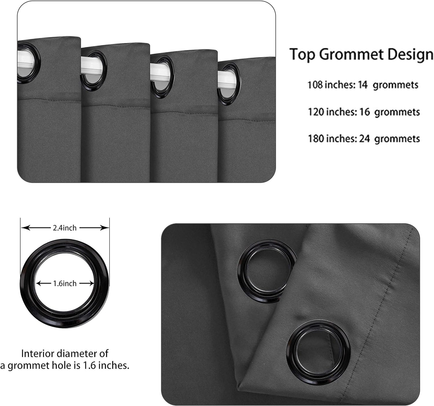 BONZER Room Divider Curtain Total Privacy Wall Grommet Thermal Insulated Soundproof Extra Wide Blackout Curtains for Bedroom Living Room, 84L x 108W Inch (7L x 9W ft), 1 Panel, Dark Grey