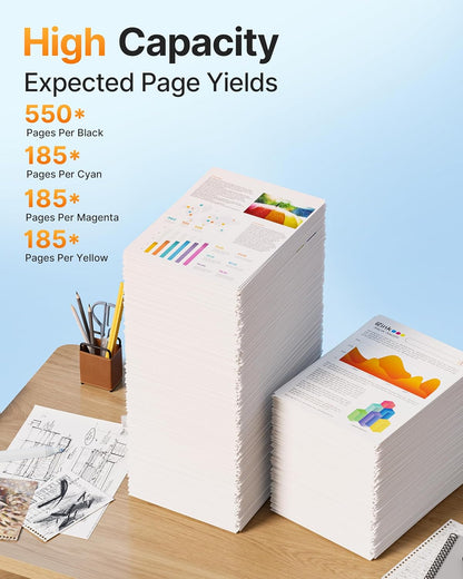 E-Z Ink Remanufactured for Epson 222 222XL Ink Cartridges Combo Pack High Yield Work for Workforce WF-2960, Expression Home XP-5200 Printer (Black, Cyan, Magenta, Yellow)