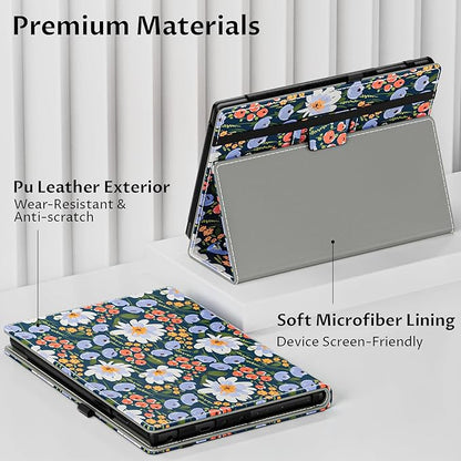 VORI Case for All-New Amazon Kindle Fire HD 10 Tablet (13th/11th Generation 2023/2021 Release) and Fire HD 10 Plus - Slim Folding Stand Folio Cover with Auto Wake/Sleep & Hand Strap, Floral Bloom