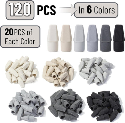 Mr. Pen- Pencil Erasers Toppers, 120 Pack, Colorful, Latex Free, No Smudge, Mr Pen Erasers for Pencils