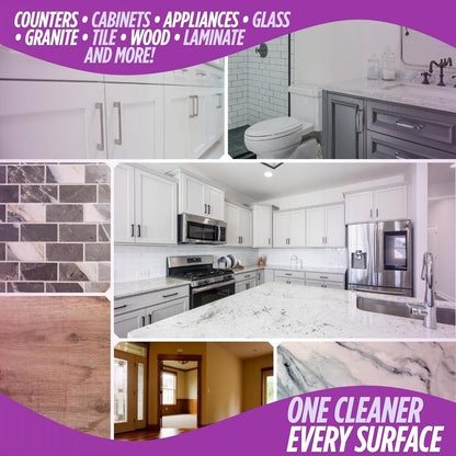 Oh Yuk All Purpose Cleaner – All-in-One Combo Pack with Multi-Purpose Surface Spray and 4X Long-Lasting Concentrate Refill for Kitchen, Bathroom, Cabinets, Counters, Tile & More