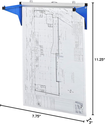 Adir Blueprint Wall Rack - Blueprint Plans Organizer and Construction Plan Holder - Poster Display and Map Rack for Office and Home (Without Blueprint Clamps)