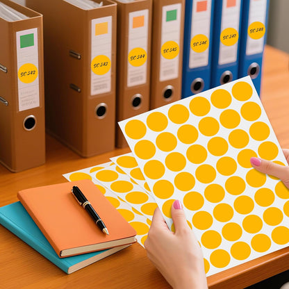 PARLAIM 1 inch Round Fluorescent Orange Dot Sticker,720PCS Permanent Adhesive Color Code Circle Sticker Labels for Office Classroom Garage Sale