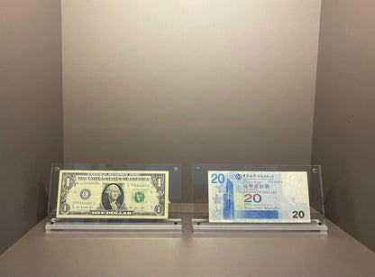 IEEK Acrylic Dollar Bill Display Case Dollar Frame Clear Paper Money Holders Currency Ticket Protector Paper Money Frame for Bill Collectors,7.3 x 3.5 Inch,4 Pack