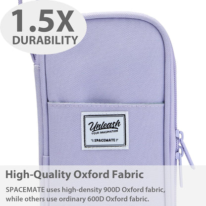 Pencil Case Pouch Box Bag School Supplies Girls Boys Kids, Cute Preppy Stuff Large Big Capacity Aesthetic Pen Organizer, Back to College Stationary, Purple, Classic Stlye, 1800ml