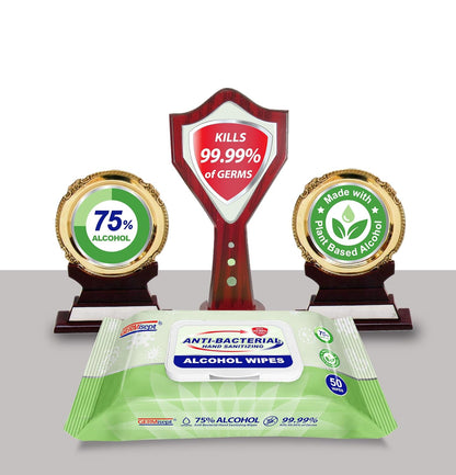Germisept 75% Alcohol Advanced Hand Sanitizing Wipes | 50 Count per Pack x Pack of 3 = 150 Wipes