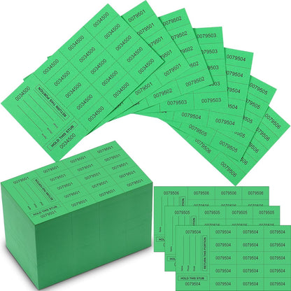 Kosiz 1000 Sheet 15 Bid Raffle Tickets Chinese Auction Tickets Sheets Auction Fundraiser Ticket Numbered with Name and Phone Number Per Sheet Raffle Tags for Silent Bidding(Green)