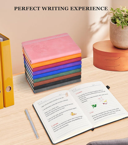 Lined Journal Notebook for Men & Women,200 Pages A5 Hardcover Leather Notebook (5.9"x8.5"), Travel Journal for Work, School, Business Writing, Note Taking, Notepad Diary (Black)