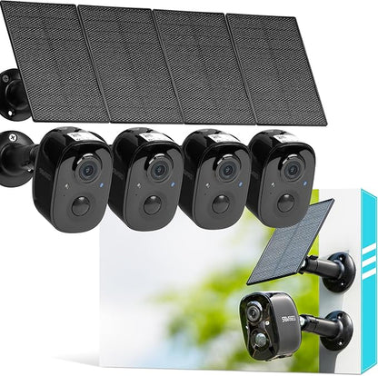Vicohome 4CG6B Best 2K Solar Security Camera Wireless Outdoor,Battery Powered Camera,Easy to Setup, Motion Detection,Two Way Audio, Audible Flashlight Alarm,2.4GHz Wi-Fi,Color Night Vision, SD Slot