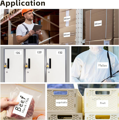 PARLAIM 3 X 5 Inch 4Rolls/1000 Per Rectangle Inventory Color Coding Labels,Roll Square Label Stickers for Home (White)