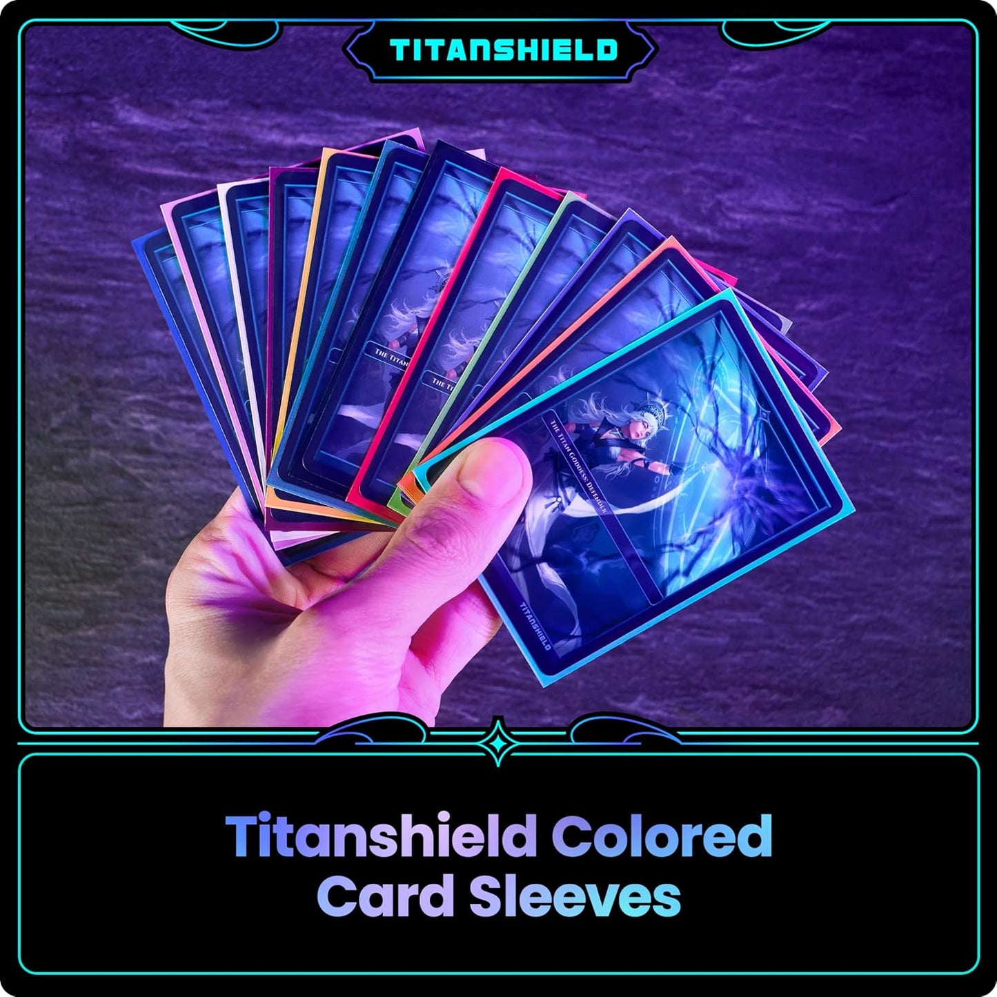TitanShield (150 Sleeves/Purple Standard Size Board Game Trading Card Sleeves Deck Protector