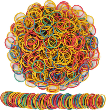 AMUU Rubber Bands 750pcs Colour Elastic Band Size 25mm 1 inch Rubber Bands Small for Office Supplies School Home