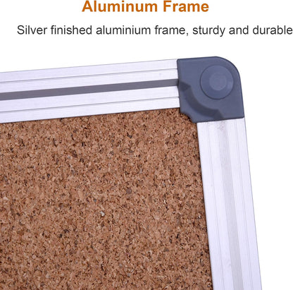 Cork Board, 2 Pack 48" x 36" Bulletin Notice Board Message Memo Pin Board, Silver Aluminum Frame