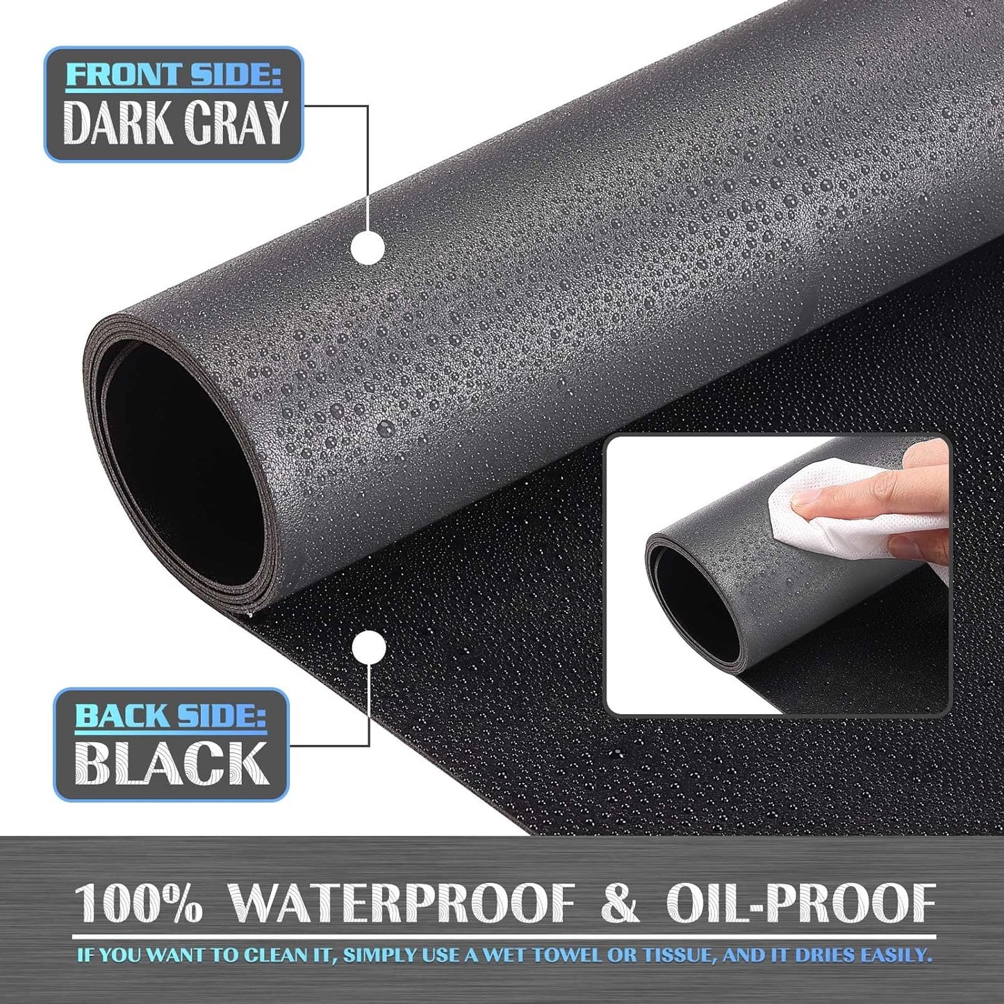 K KNODEL Small Office Leather Desk Mat, Mouse and Keyboard Pad, Computer and Laptop Mat, Desktop Protector and Cover, Writing Pad and Blotter (23.6"x13.8", Dark Gray)