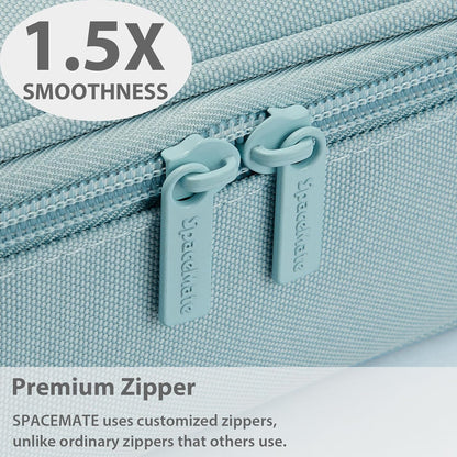 Pencil Case Pouch Box Bag School Supplies Girls Boys Kids, Cute Preppy Stuff Large Big Capacity Aesthetic Pen Organizer, Back to College Stationary, Powder Blue, Standard Stlye, 1800ml