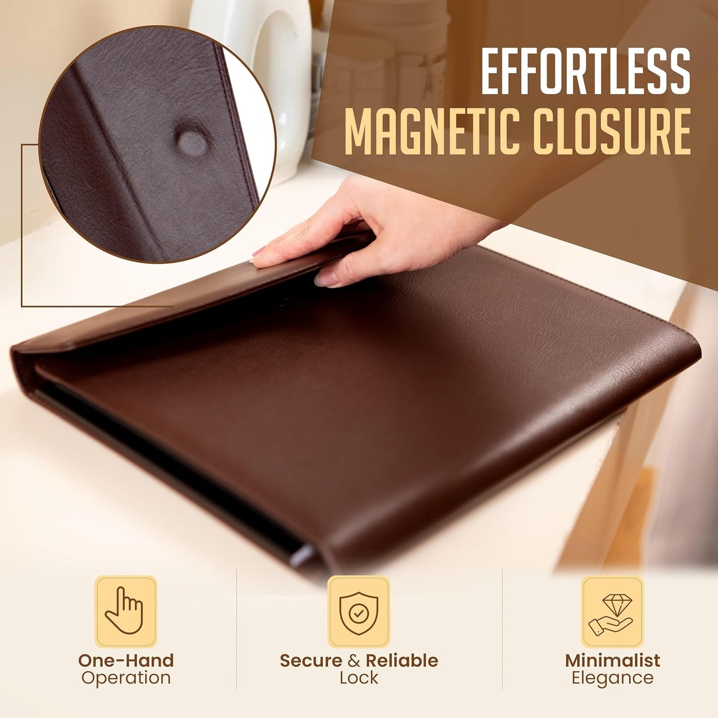 STLYIO Trifold Padfolio - Magnetic Closure. Stretchable Compartment for Tablet, Documents. Elastic Pockets for Phone, Gadgets, Passport, Travel Documents. Letter-Sized Notepad and Gift Box Included.