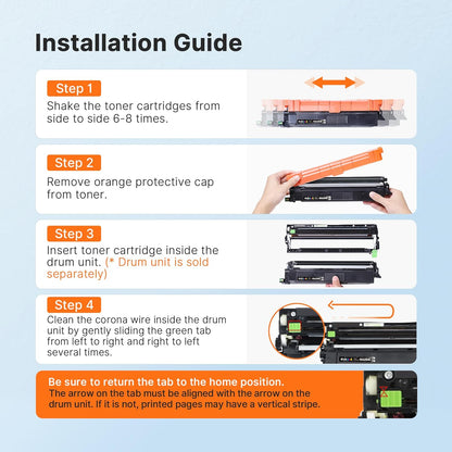 E-Z Ink Compatible TN229XL Toner Cartridges Replacement for Brother TN229XL TN-229XL TN229 XL to use with MFC-L3720CDW MFC-L3780CDW HL-L3220CDW HL-L3280CDW HL-L3300CDW Printer (TN229XLBK/C/M/Y-4 Pack)