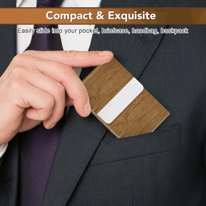 Business Card Holder with Ultra Slim Design, Business Card Case with Premium PU Leather, Suit Pocket Metal Card Holder for Women/Men, Magnetic Closure Quick Access Cards
