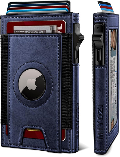 Airtag Wallet for Men, Slim Pop Up Credit Card Holder RFID Blocking Mens Minimalist wallet for 7-9 Cards ID Window, with Gift Box