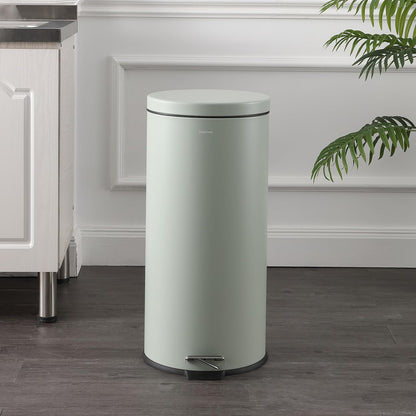 happimess HPM1000C Oscar 8-Gallon Step-Open Trash Can with Free Mini Trash Can, Modern, Fingerprint Proof for Home, Kitchen, Office, Large:7.9 Gallon Small:1.3 Gallon, Pistachio Gelato