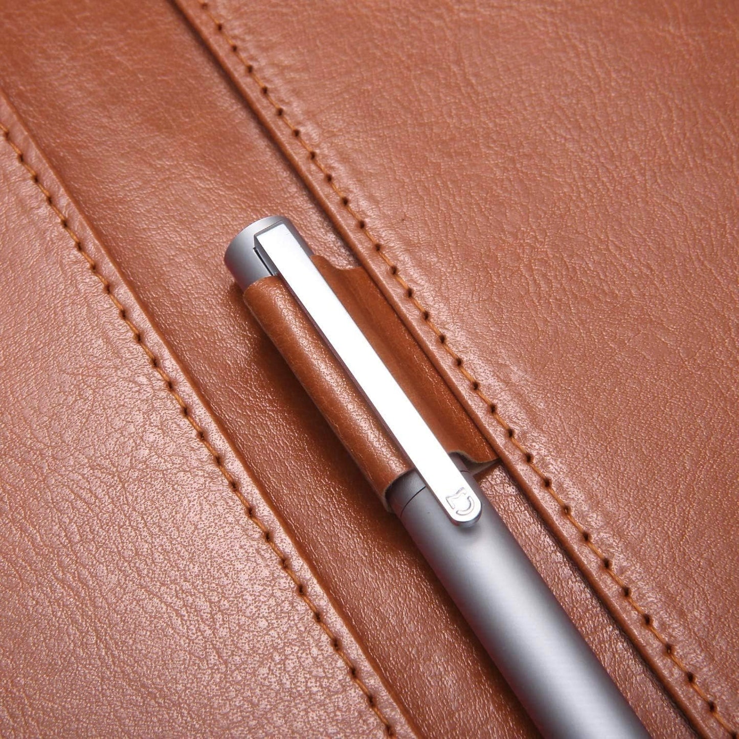 Clipboard Folder Padfolio, Mymazn Writing Portfolio Faux Leather Clipboards with Cover for Legal Pad Holder Letter Size A4 8.5 x 11 for Business Conference Notepad Clip Boards Brown