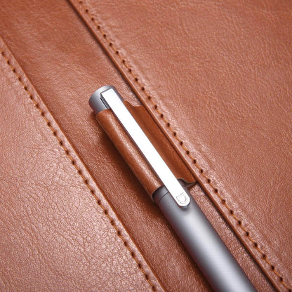 Clipboard Folder Padfolio, Mymazn Writing Portfolio Faux Leather Clipboards with Cover for Legal Pad Holder Letter Size A4 8.5 x 11 for Business Conference Notepad Clip Boards Brown