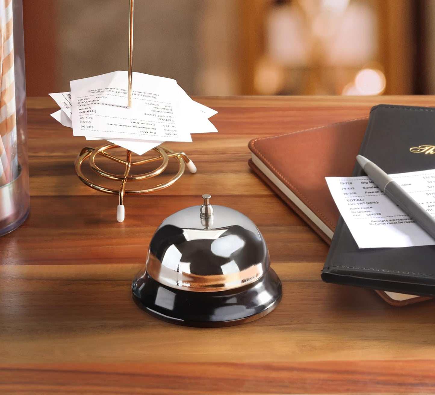 New Star Mirror Chrome Plated Table Bell Call Bell 4-inch