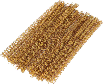 3 to 1 Pitch Twin Loop Wire Binding Spines, 3/8 Inch Book Binder Combs, 100 Pack Spiral Binding Coils for Booking Binder Machine, Students and Coworkers (60 Sheet Capacity,Gold)