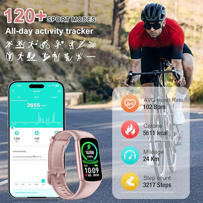 Fitness Tracker Step Counter with 24/7 Heart Rate Blood Oxygen Sleep Monitor, 1.47'' AMOLED Touch Color Screen Fitness Watch, Smart Watches for Women Men