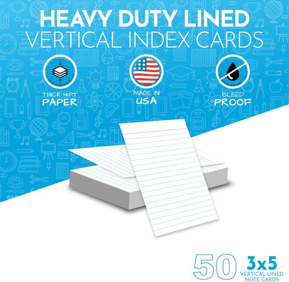 Home Advantage Vertically Ruled White Mini Index Cards, Note Cards (3x5)