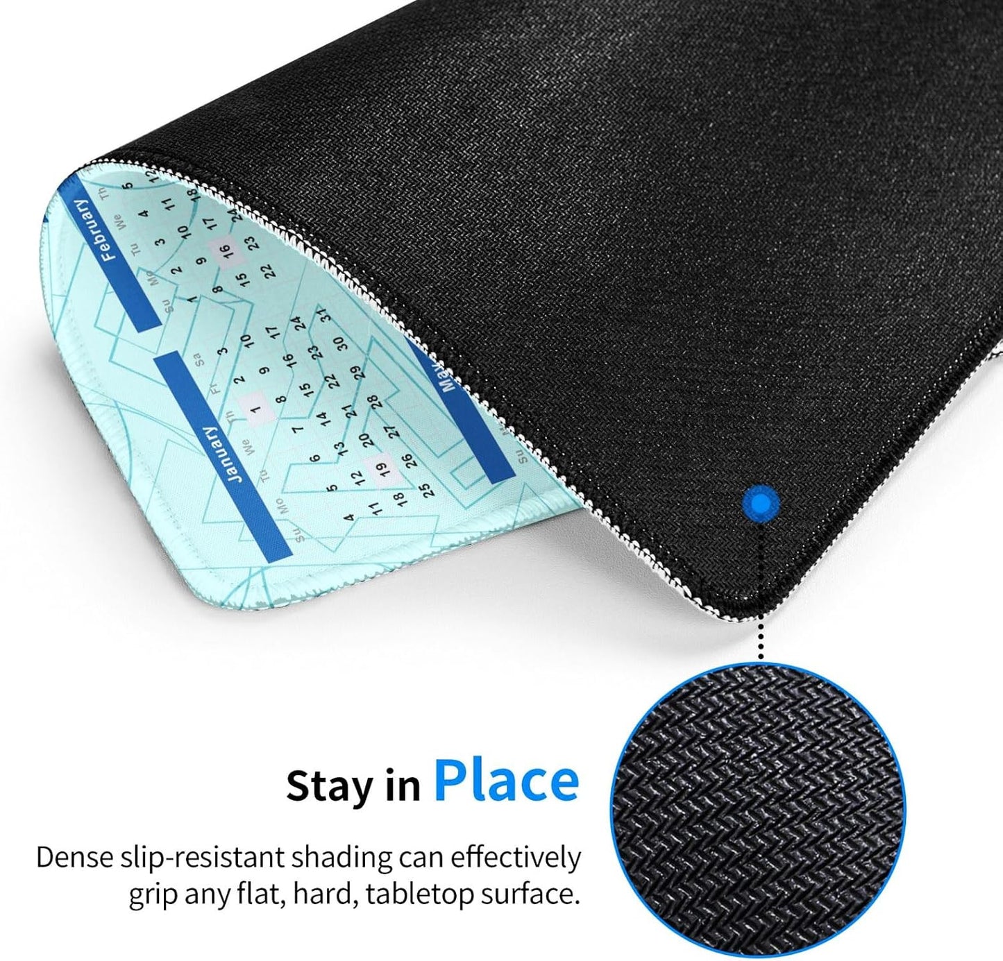 2026 Calendar Mouse Pad Geometry, Calendar with Holidays Mouse Pads, Non-Slip Rubber Base Mousepad for Office Desk Computers Laptop