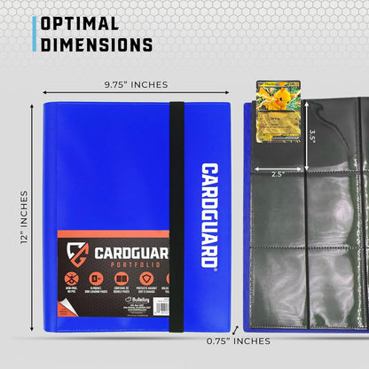 Trading Card Binder Pro-Folio – 9 Pocket Binder - Side-Loading Album, Durable & Acid-Free Storage for Pokémon, YuGiOh, MTG, TCG, Game & Sports Cards, Blue