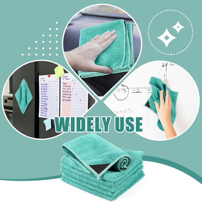 Zopeal 8 Packs Dry Erase Board Cleaning Cloth Microfiber Eraser Magnetic Whiteboard Eraser Washable for Whiteboard Dry Erase Cloth for Home and Office, 10'' x 9. 25''(Green)