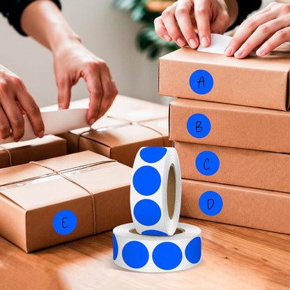 Blue 1 Inch Round Color Coding Dot Labels, 10 Rolls 10000 Dot Stickers in Dispenser Box - Permanent Adhesion, Vibrant Colors, Highly Visible
