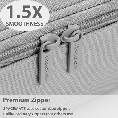 Pencil Case Pouch Box Bag School Supplies Girls Boys Kids, Cute Preppy Stuff Large Big Capacity Aesthetic Pen Organizer, Back to College Stationary, Gray, Classic Stlye, 1800ml