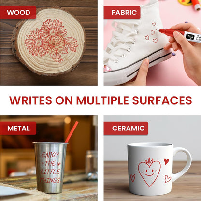 Permanent Markers Ultra Fine Tip, 30 Pack Red Quick-Drying and Fade-Resistant Permanent Markers Bulk Set for Writing and Drawing on Wood, Plastic, Metal, Glass, Ideal for Office School Supplies