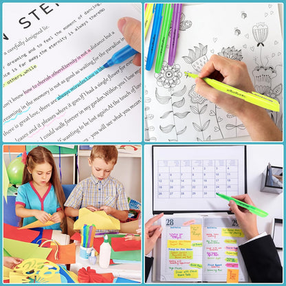 BESARME 120 Pack Assorted Colors Highlighters Bulk 6 Colors Fluorescent Markers for Home School Office