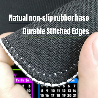 Calendar Mouse Pad 9.5 X 7.8 in, Mouse Pads with Stitched Edges and Non-Slip Rubber Base, Home Office Desk Decor Accessories for Computer Laptop Work Gaming (Black 2026 with Holidays)