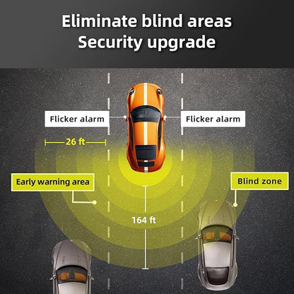 BY-J Blind Spot Monitoring System, 77 GHz Millimeter Wave Radar 12V Universal Car Blind Spot Detection System, Sensitive Radar Sensors Blind Area Detection System