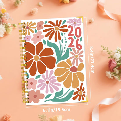 GuassLee Planner 2026 Daily Weekly and Monthly - A5 Planner from January 2026-December 2026, 6.1"x8.4" Aesthetic Agenda Planning Book with Back Pocket, Stickers, Coated Tabs, A5 Size