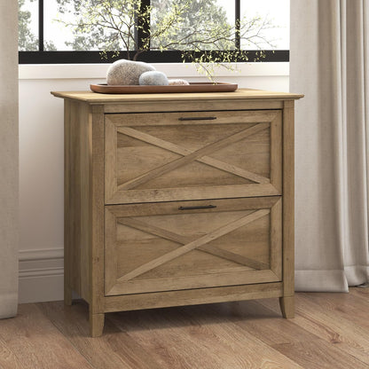Bush Furniture Key West Lateral File Cabinet, Modern Farmhouse 2 Drawer File Cabinet for Home Office