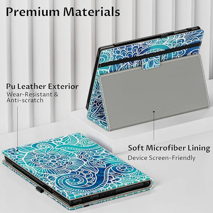 VORI Case for All-New Amazon Kindle Fire HD 10 Tablet (13th/11th Generation 2023/2021 Release) and Fire HD 10 Plus - Slim Folding Stand Folio Cover with Auto Wake/Sleep & Hand Strap, Abstract Floral