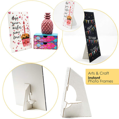 Golden State Art, 3 Inch Self Stick Easel Back, Cardboard Stand, Single Wing, Archival Quality, Display Posters Pictures Brochures, Easy and Fast Application (Pack of 50) White, Made in USA