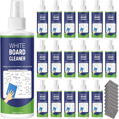 16 Pack Whiteboard Cleaner Spray 8.5oz Dry Erase Board Cleaner with 8 Cloths Non Toxic Dry Erase Cleaner Removes Stubborn Marks from Whiteboards
