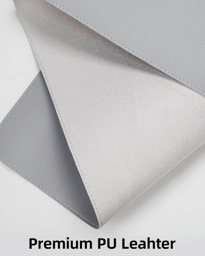 Desk Pad Mat - Leather Desk Pad Protector for Office and Home - Desk Organization and Accessories - Ideal for Large Mouse Pad and Desk Mats on Top of Desks(Light Grey,31.5" x 15.7")