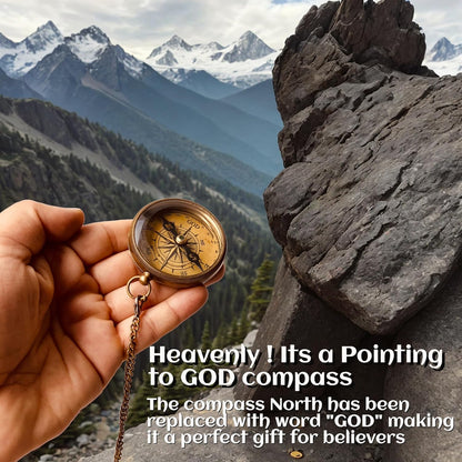 Divine Path Engraved Compass - I Will Guide You - Psalm 32:8" Quote | Inspirational Gifts for Men Women, Uplifting Spiritual Heavenly Faith Gift Boys Girls