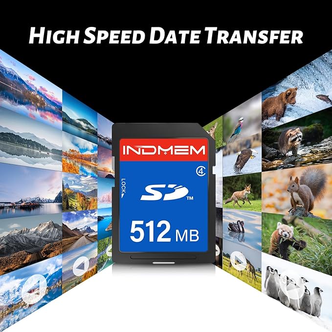 512MB SD Card (5 Pack), SDHC Flash Memory Cards UHS-I U1 Class 4 High-Speed Full HD Video Compatible with Digital Point-and-Shoot Cameras, HD Camcorders, DSLR and PC